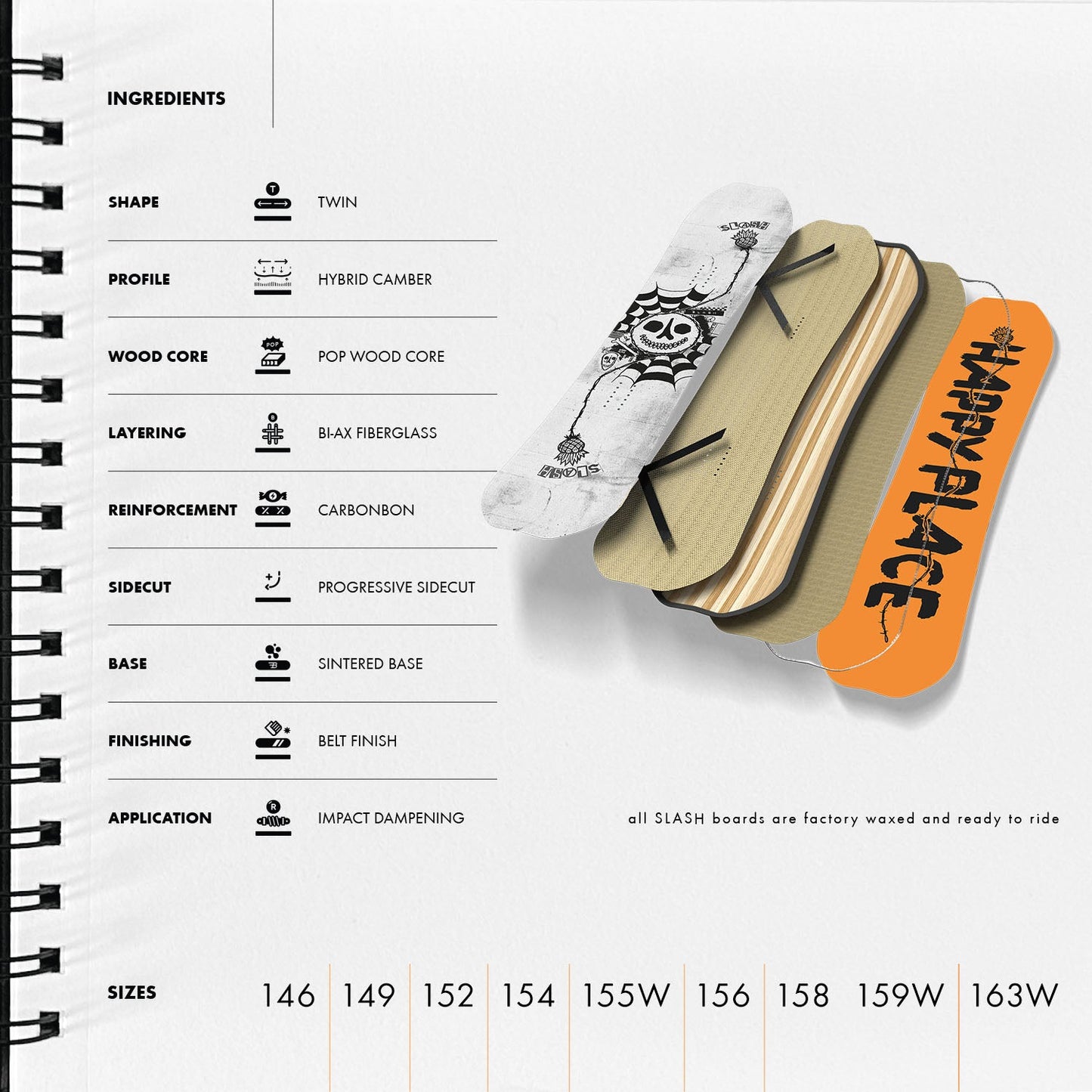 Slash by GiGi - HAPPY PLACE Hybrid Camber Snowboard - Kim the Butcher (Design Drop)