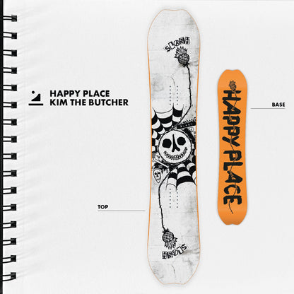 Slash by GiGi -  HAPPY PLACE Hybrid Camber Snowboard - Kim the Butcher (Design Drop)